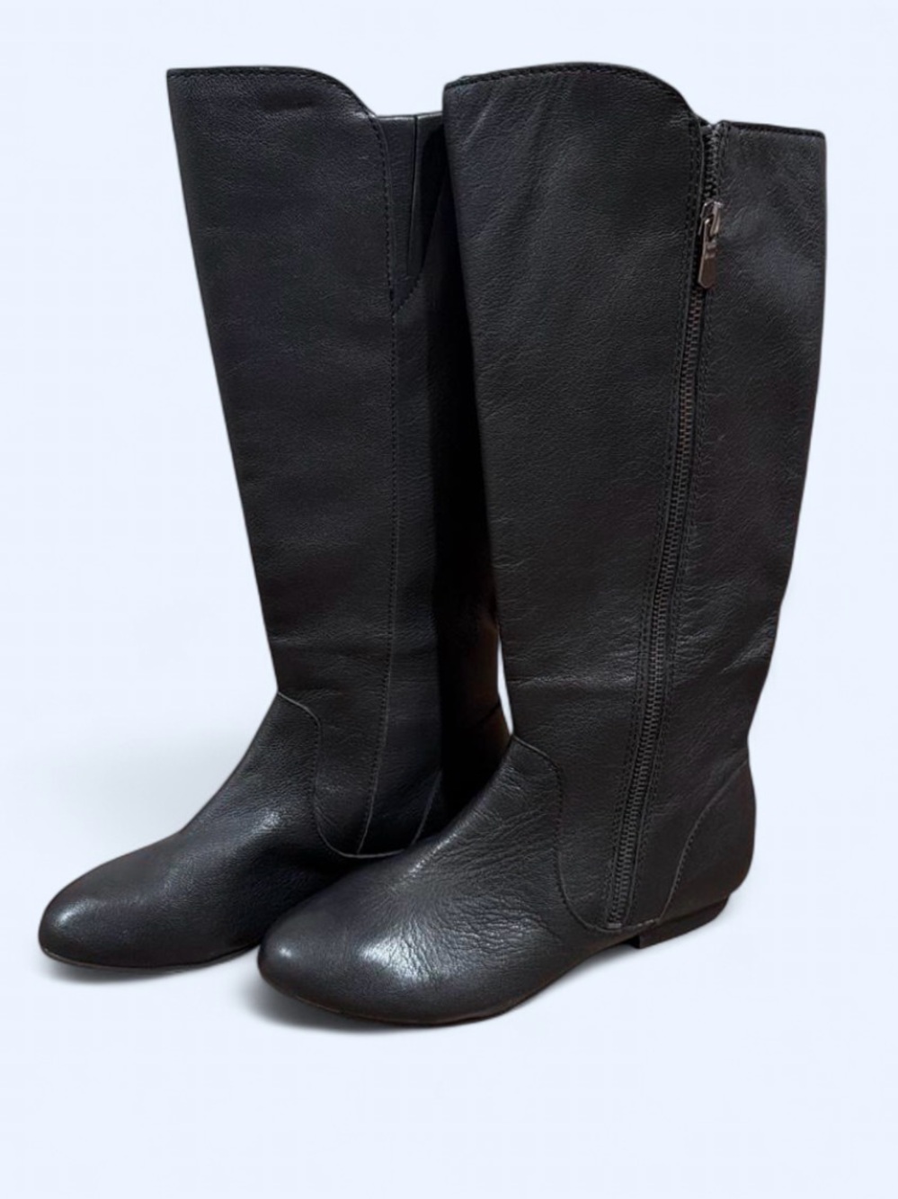 Black Leather Mid-Calf Boots Size 6M Gianni Bini